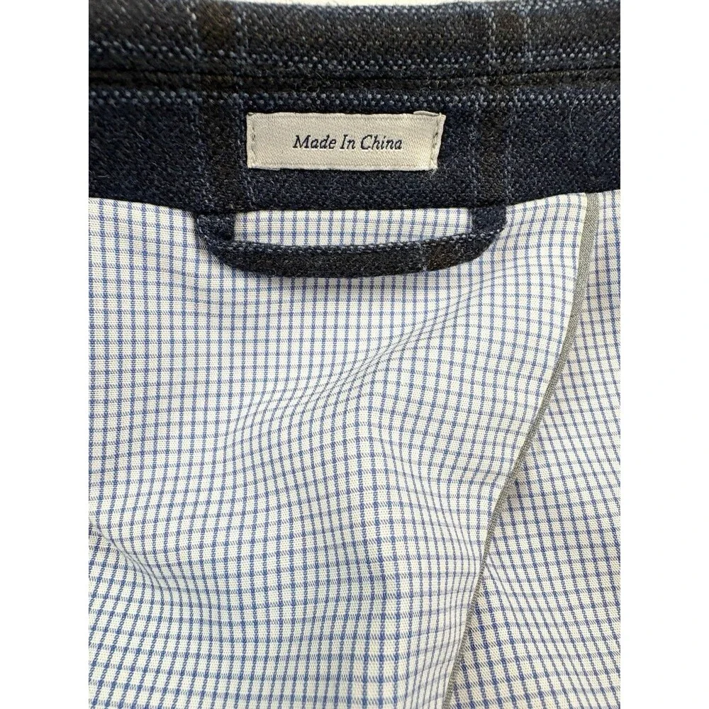 Peter Millar Sport Coat Soft Blazer Lightweight Blue Plaid XXL Wool Unstructured